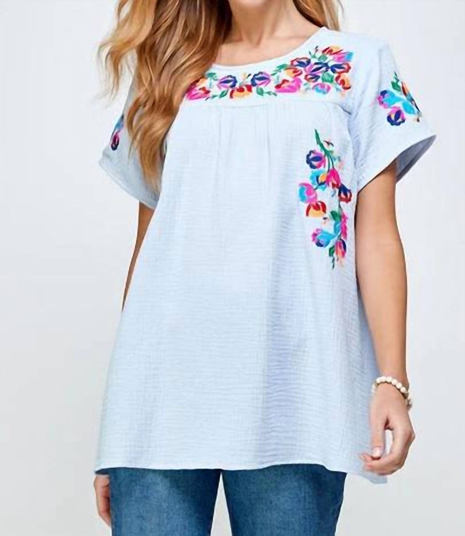 See And Be Seen - On The Border Embroidered Top