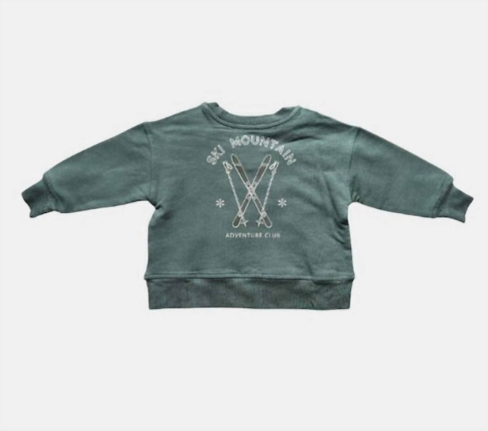 Babysprouts - Kids Boxy Ski Mountain Pine Sweatshirt