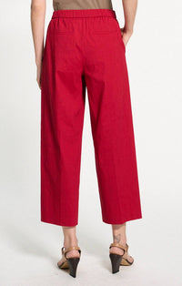 Theory Relaxed Pull-on Pant in good linen cherry - women's pants - detail view