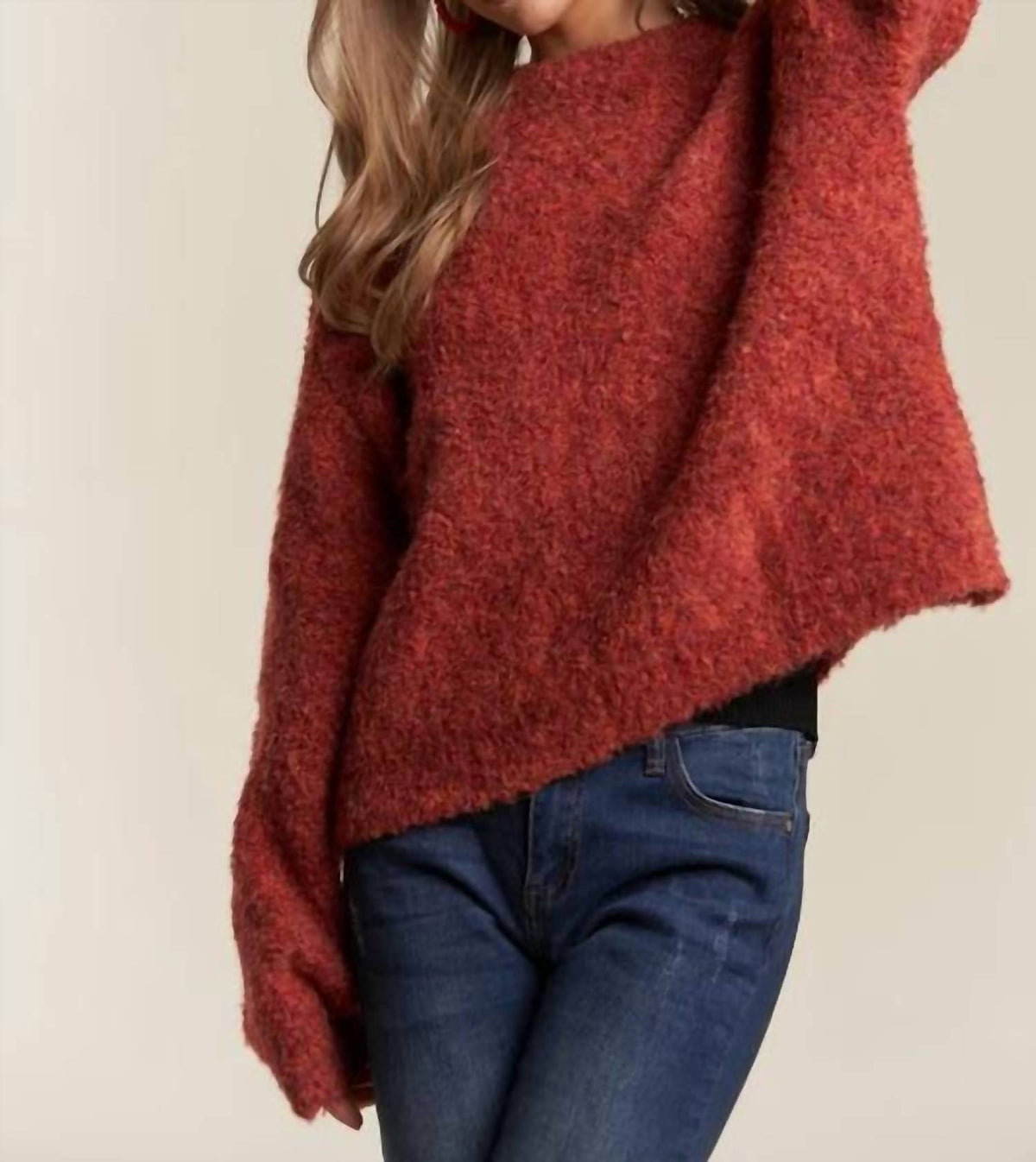 Adora - Warm N Cozy Fuzzy Sweater Top