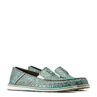 ARIAT Women's Cruiser Shoe in turquoise blanket emboss - women's flats