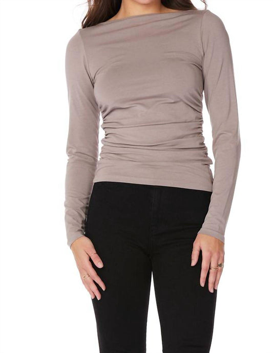 Bobi - Shirred Slash Neck Top