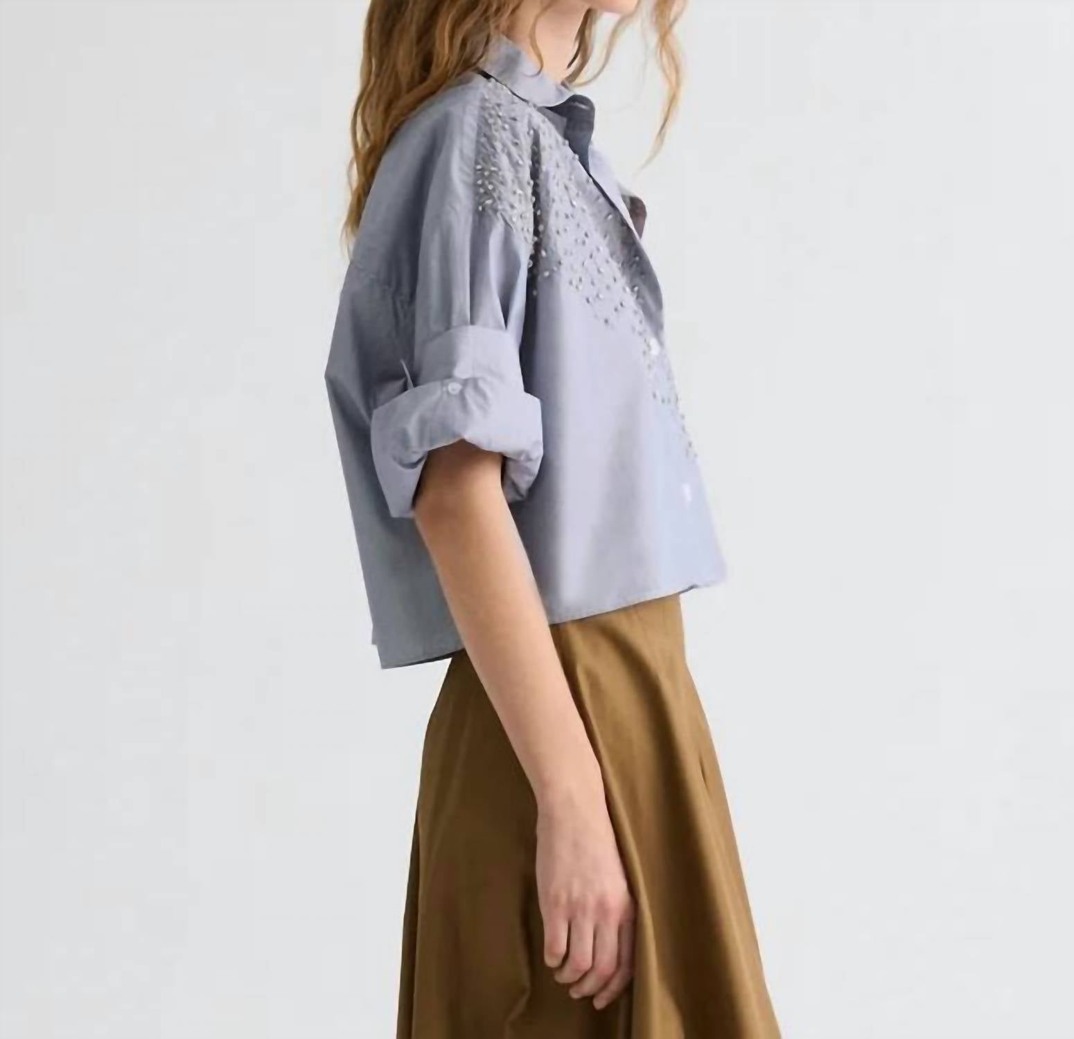 Twp - Next Ex Striped Cotton Shirt With Crystals