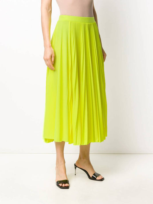 Valentino - Vlogo Pleated Midi Skirt
