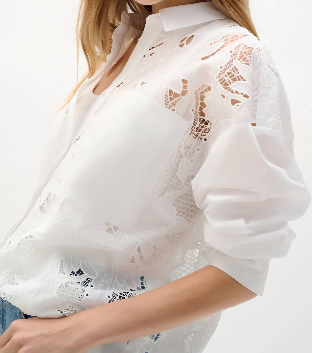 Joseph Ribkoff - Floral Lace Buttoned Top