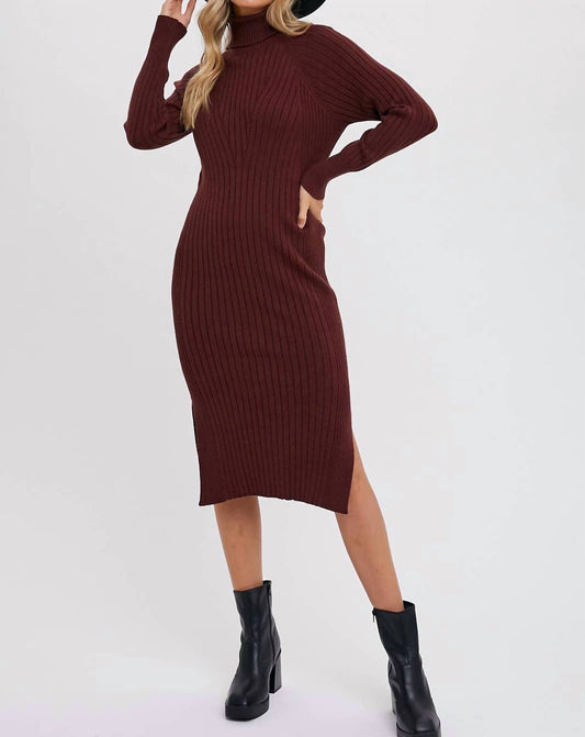 Bluivy - Turtleneck Ribbed Sweater Western Dress