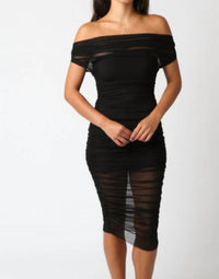 Olivaceous - Mesh Midi Dress