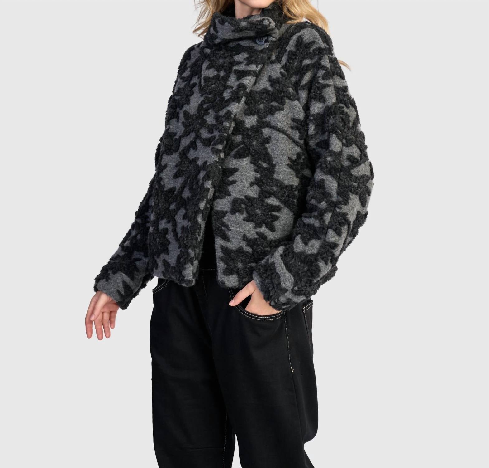 ALEMBIKA Vesper Cozy Moto Jacket in shadow - women's jacket - alternate view