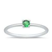 Starlette - Women's Emerald Round Stackable Ring