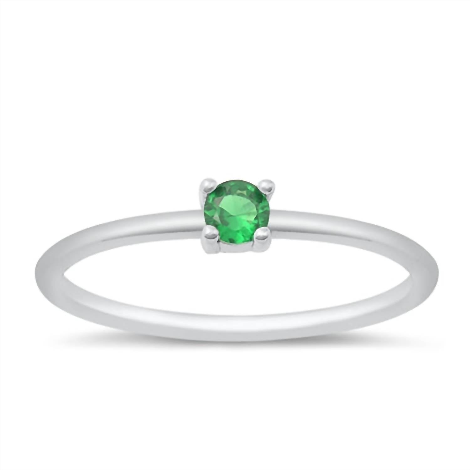 Starlette - Women's Emerald Round Stackable Ring