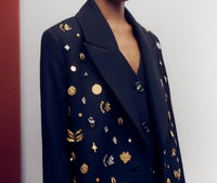 Marina Moscone - Boyfriend Assemblage Button Blazer