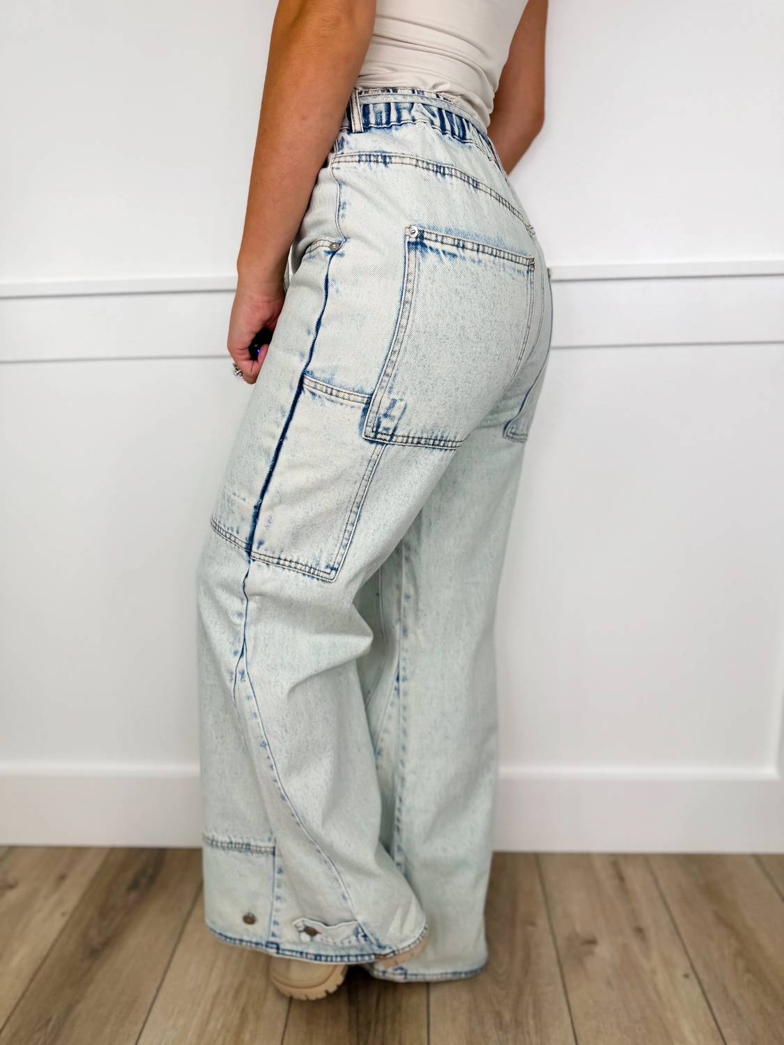Bibi - Keep It Real High-rise Cotton Blend Wide Leg Jeans