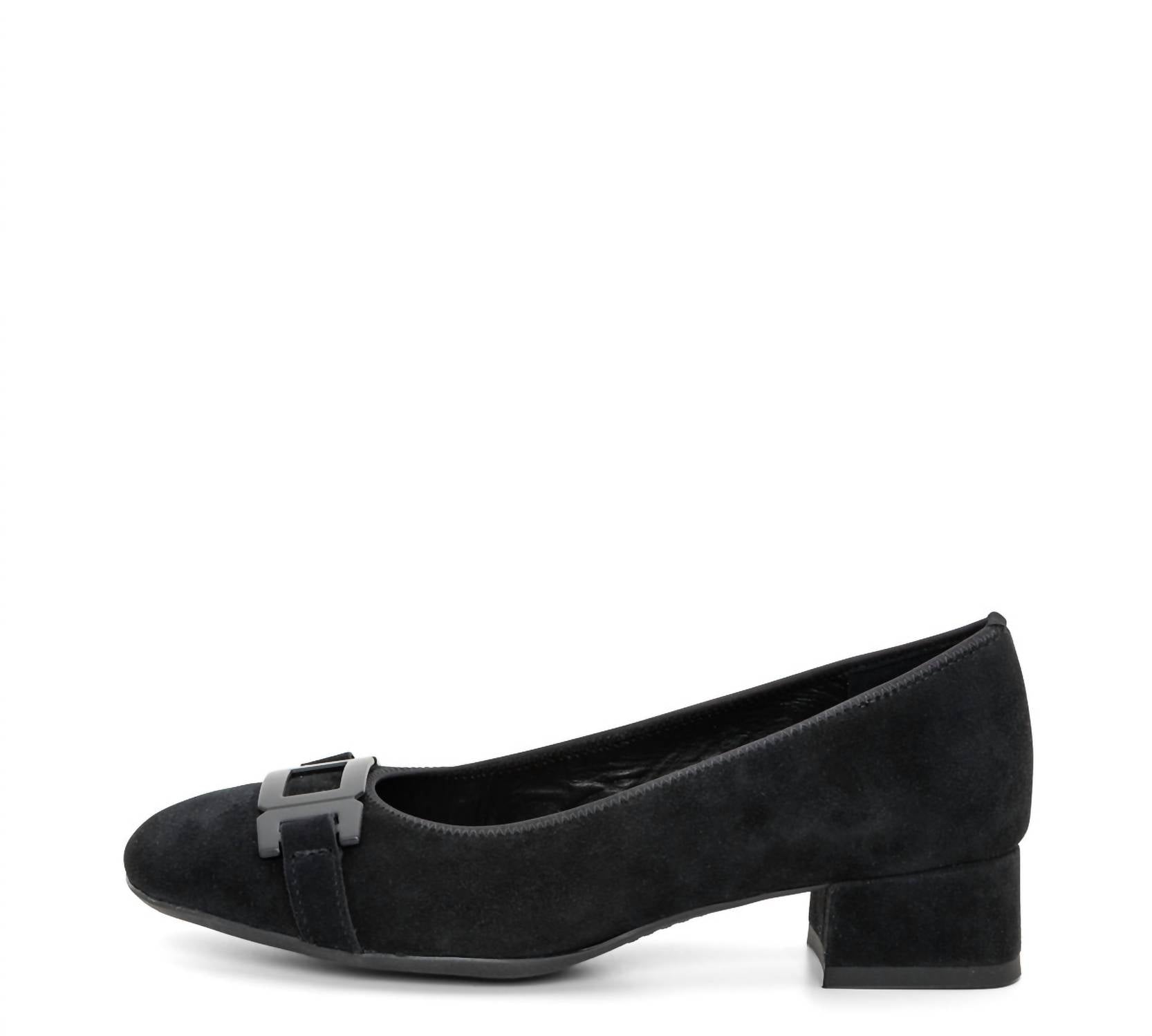 Ara Women's Buckle Block Heel Pump in black - women's heels - alternate view