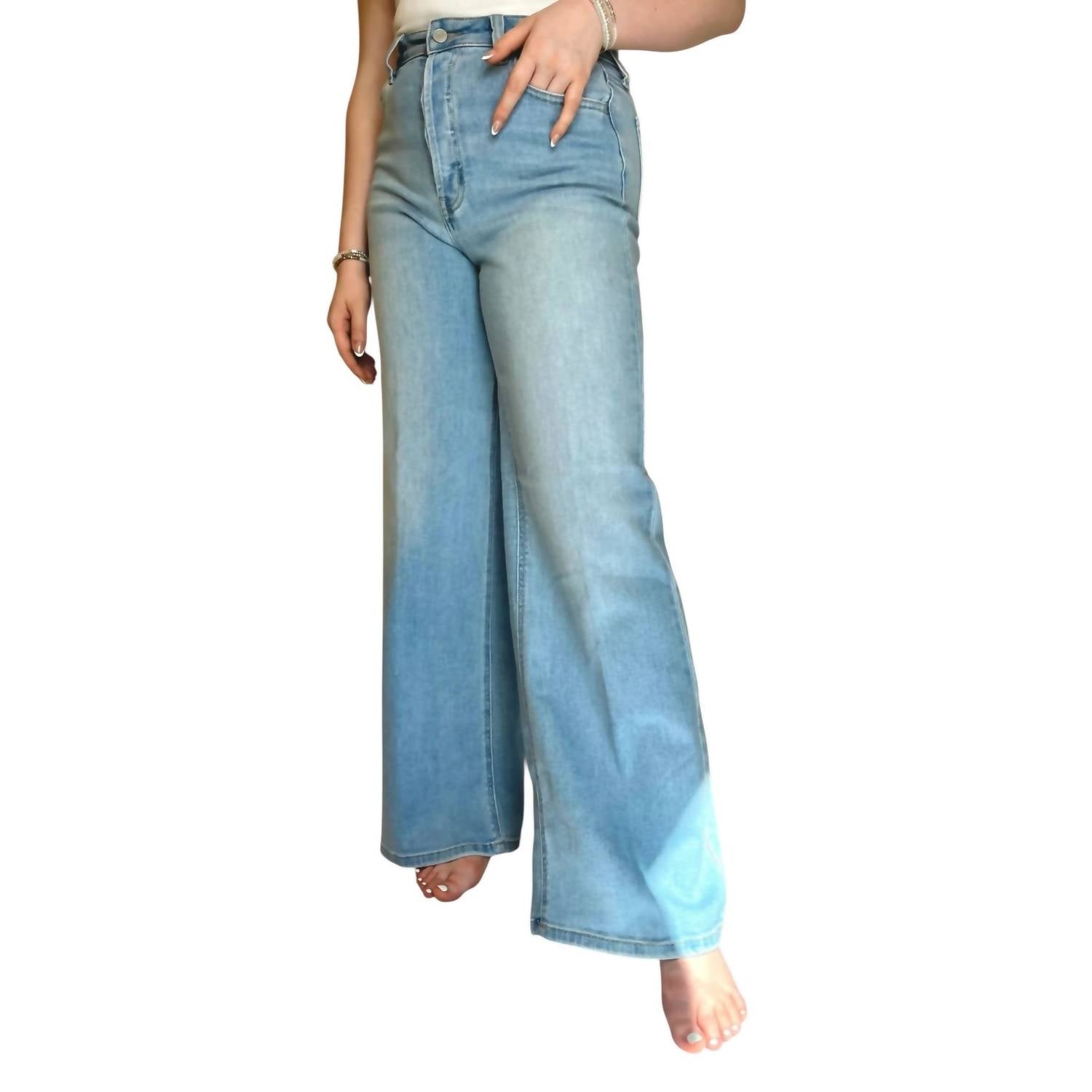 Cello - Terry High Rise Wide Leg Jeans