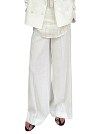 Kulson Courtney Wide Leg Pants in ivory linen - women's pants