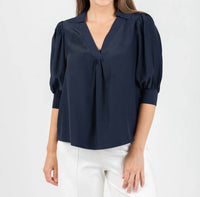 cinq a sept Weldon Top in navy - women's blouse