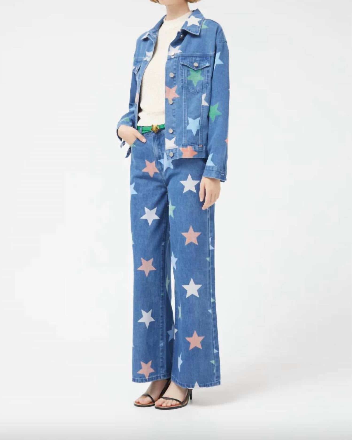 Compania Fantastica - Star Print Denim Jacket