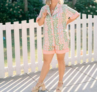 VICTORIA DUNN Celine Short Pj Set in rose garden - women's sleepwear