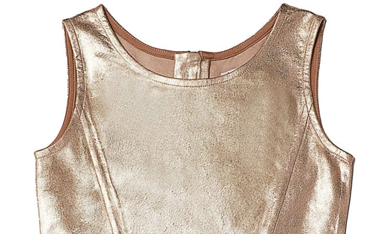 Mia - Girl's Foiled Asymmetrical Dress