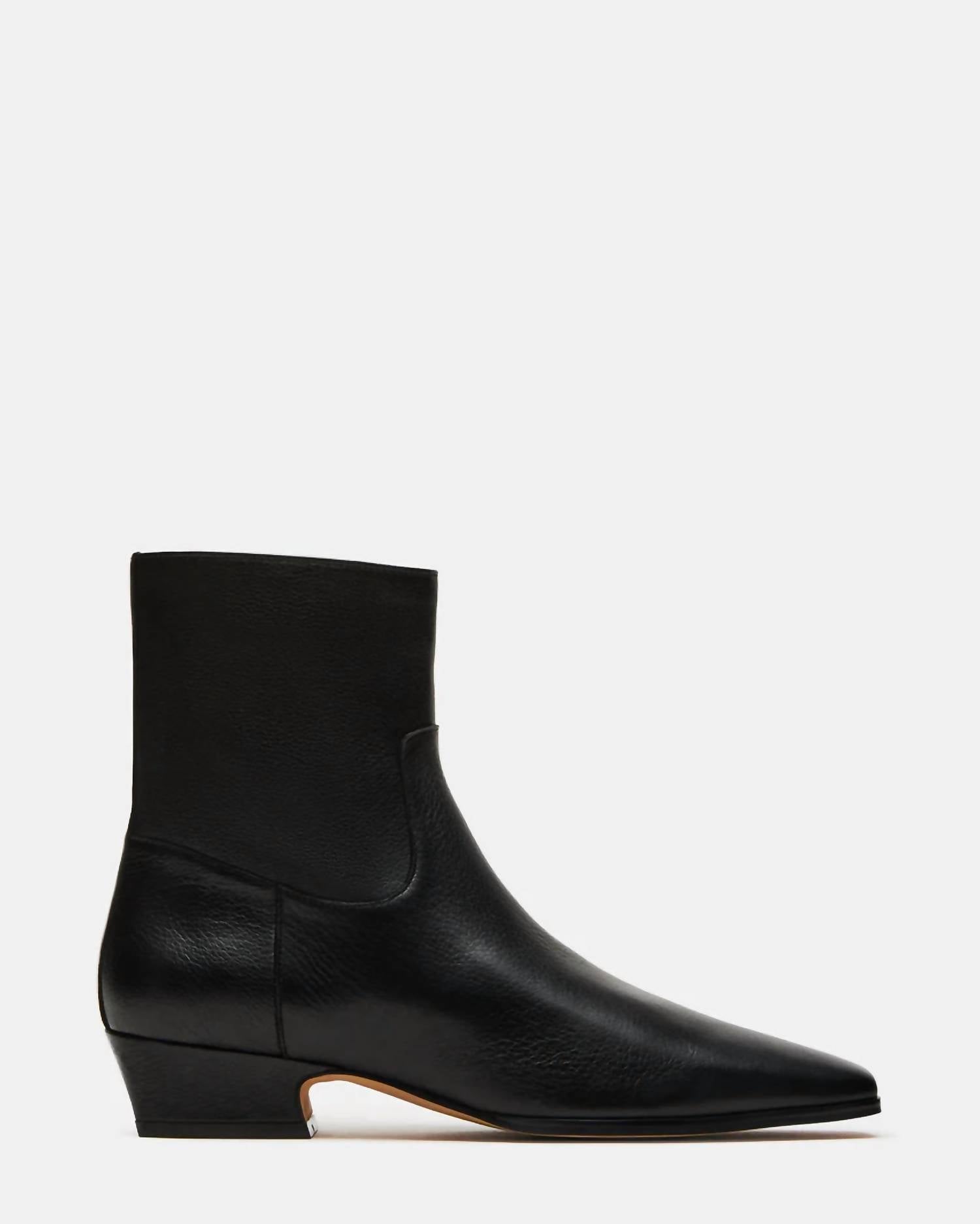 STEVE MADDEN Women's Dusty Ankle Bootie in black leather - women's shoe