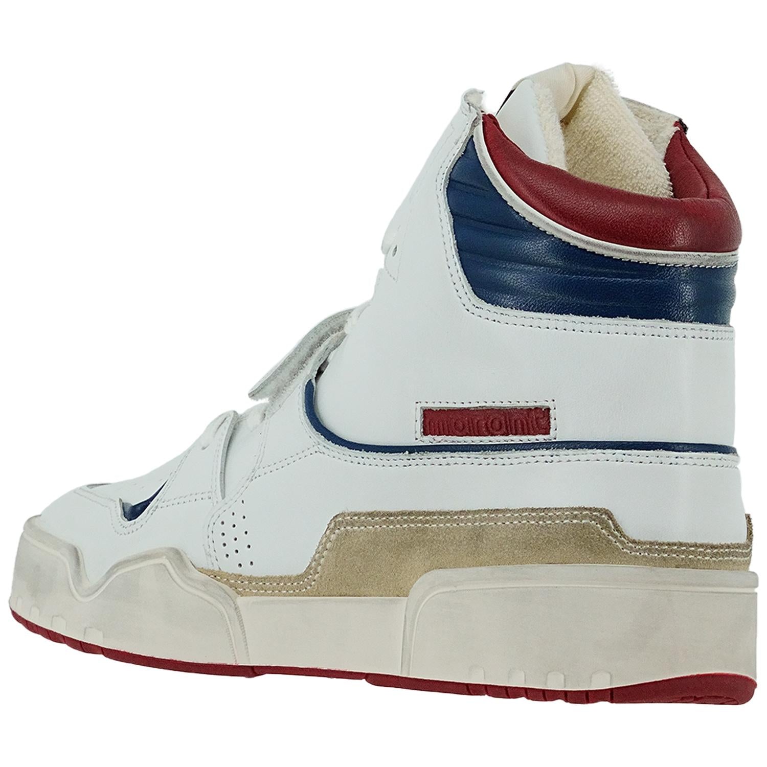 ISABEL MARANT Men's Trash Sneakers in white blue red - men's sneaker - alternate view