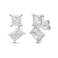 Diana M Jewels - Women's Princess & Emerald Lab-Grown Diamond Stud Earrings (5.00 Ct) - Statement