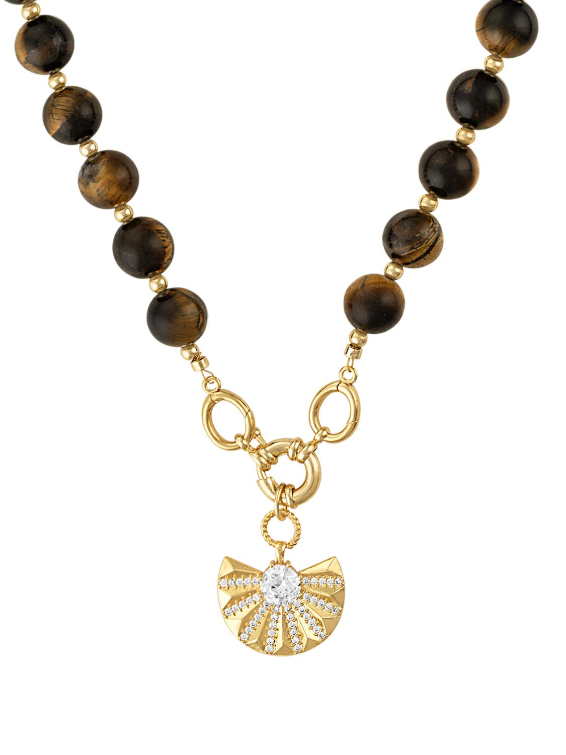Kinsey Designs - Tarra Gemstone Open Clasp Fan Necklace