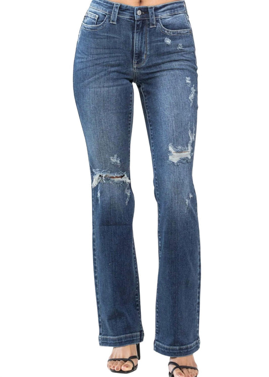 Judy Blue - Vintage Mid Rise Destruction Bootcut Jean