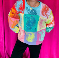 Queen Of Sparkles - Colorblock Card Logo Sweatshirt
