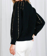 Vine & Love - Sequined Dolman Sleeve Sweater