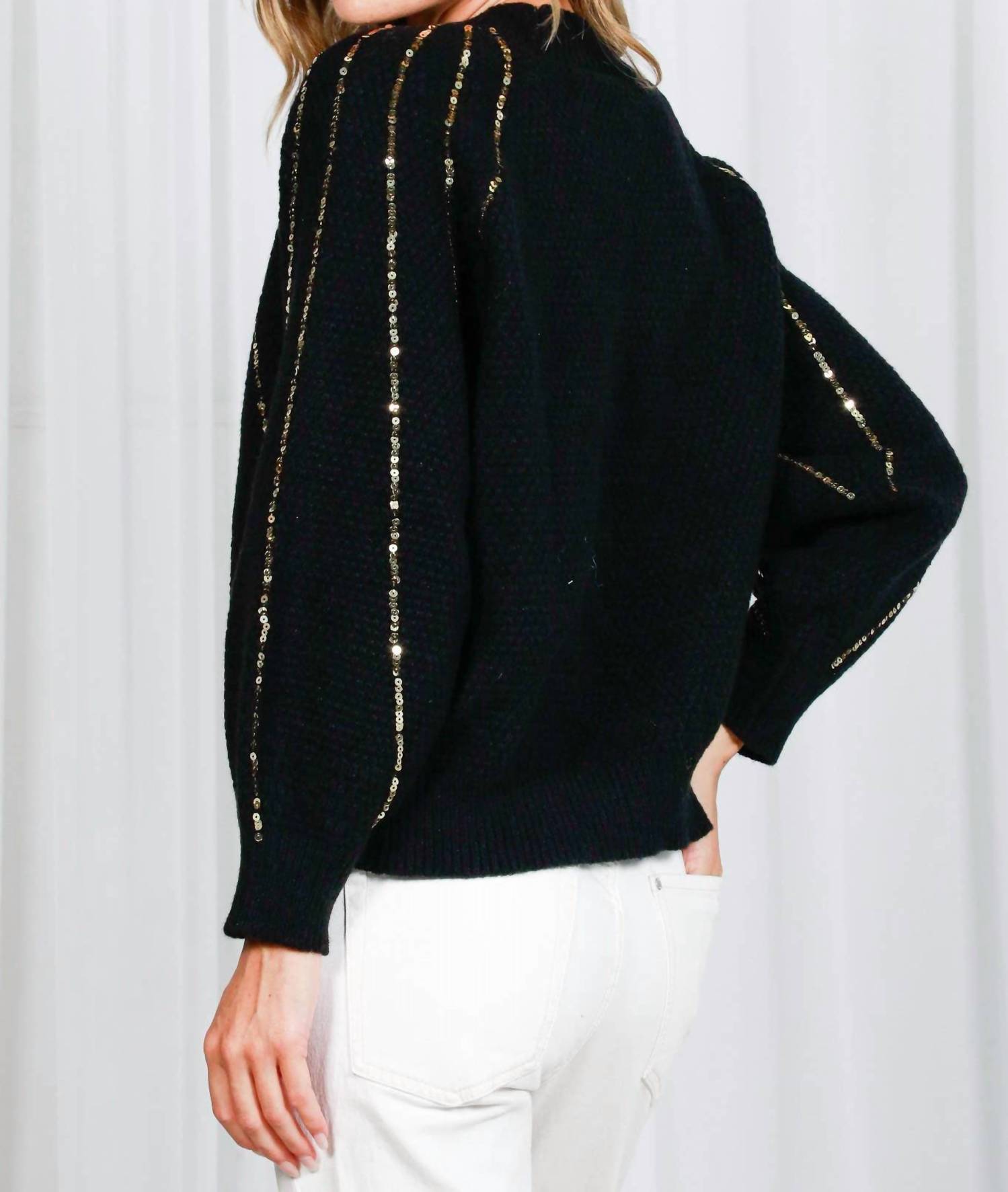 Vine & Love - Sequined Dolman Sleeve Sweater