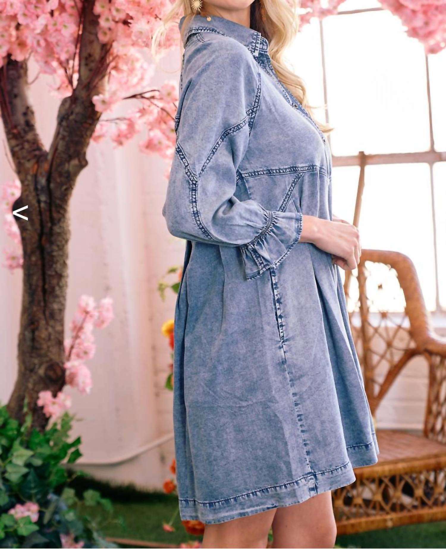 Doe And Rae - Becca Front Button Denim Dress