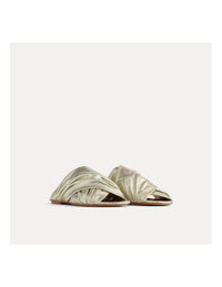 Forte Forte - Women's Flat Laminated Leather Crossed Sandals
