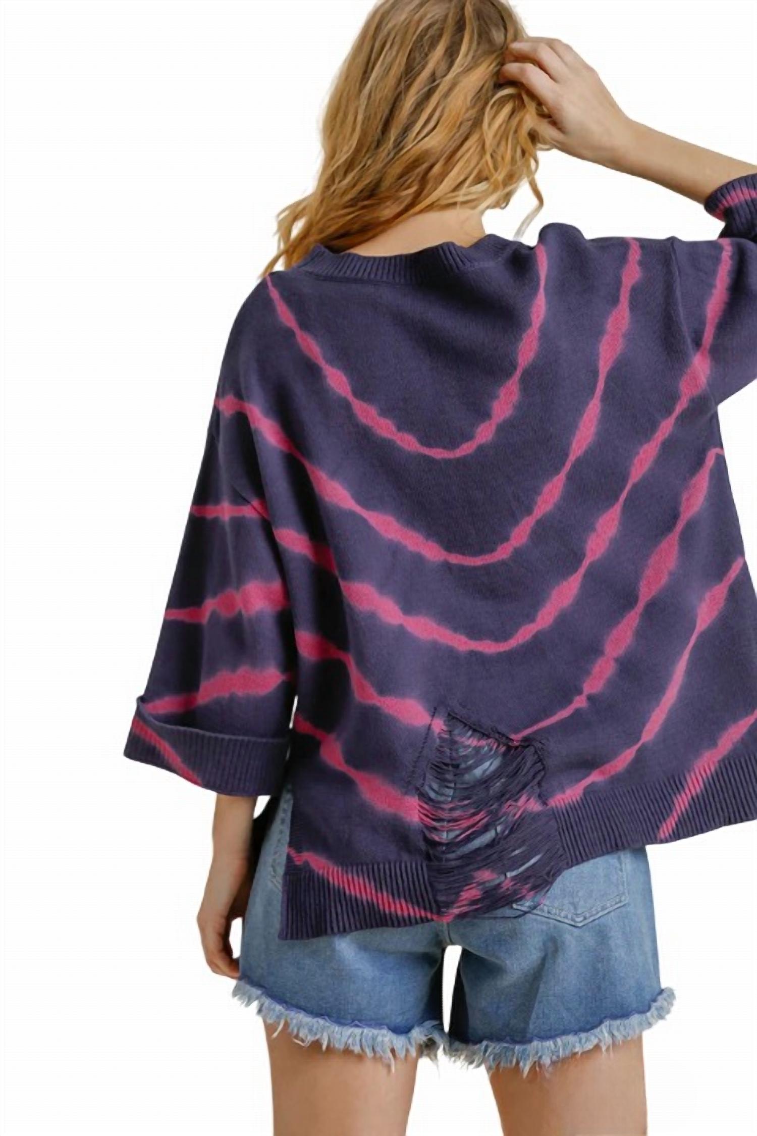 Umgee - Distressed Tie Dye Sweater
