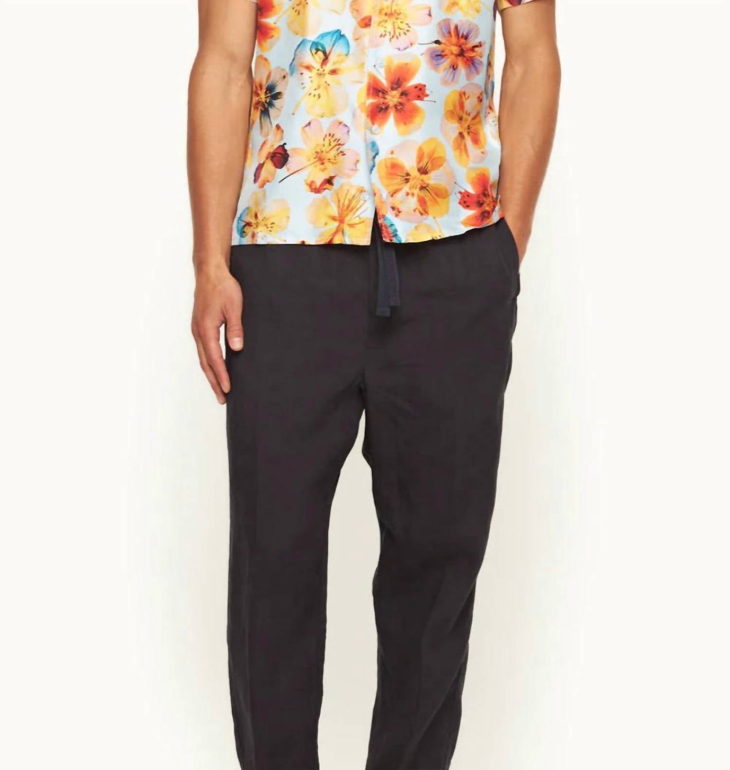 Orlebar Brown Hibbert Silk Shirt in spring water blue - men's shirt