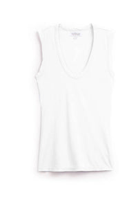 Velvet by Graham & Spencer Estina Sleeveless Tank Top in white - women's tank top - alternate view