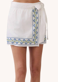 Tcec - Embroidered Wrap Mini Skirt