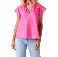 Crosby By Mollie Burch - Wilkes Short Flutter Sleeves Top