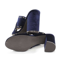 COLE HAAN Women's Gabby Studded Slip-on Sandals in blue velvet - women's sandal - view 16