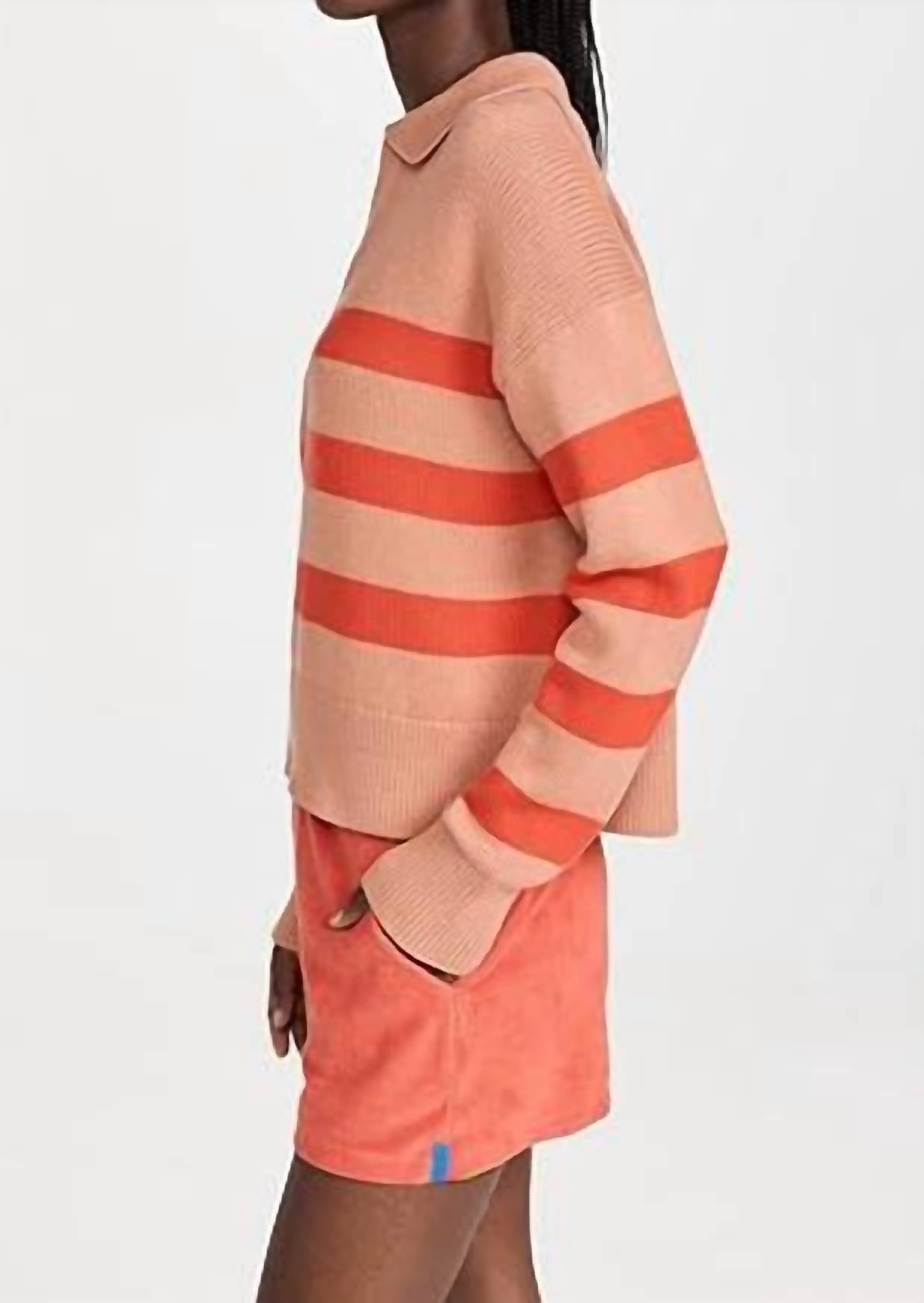 Velvet By Graham & Spencer - Lucie Striped Polo Sweater