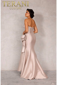 Terani Couture - Glamorous Evening Strapless Mermaid Long Formal Taffeta Dress