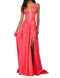 Sherri Hill A-line Gown in coral - women's dress