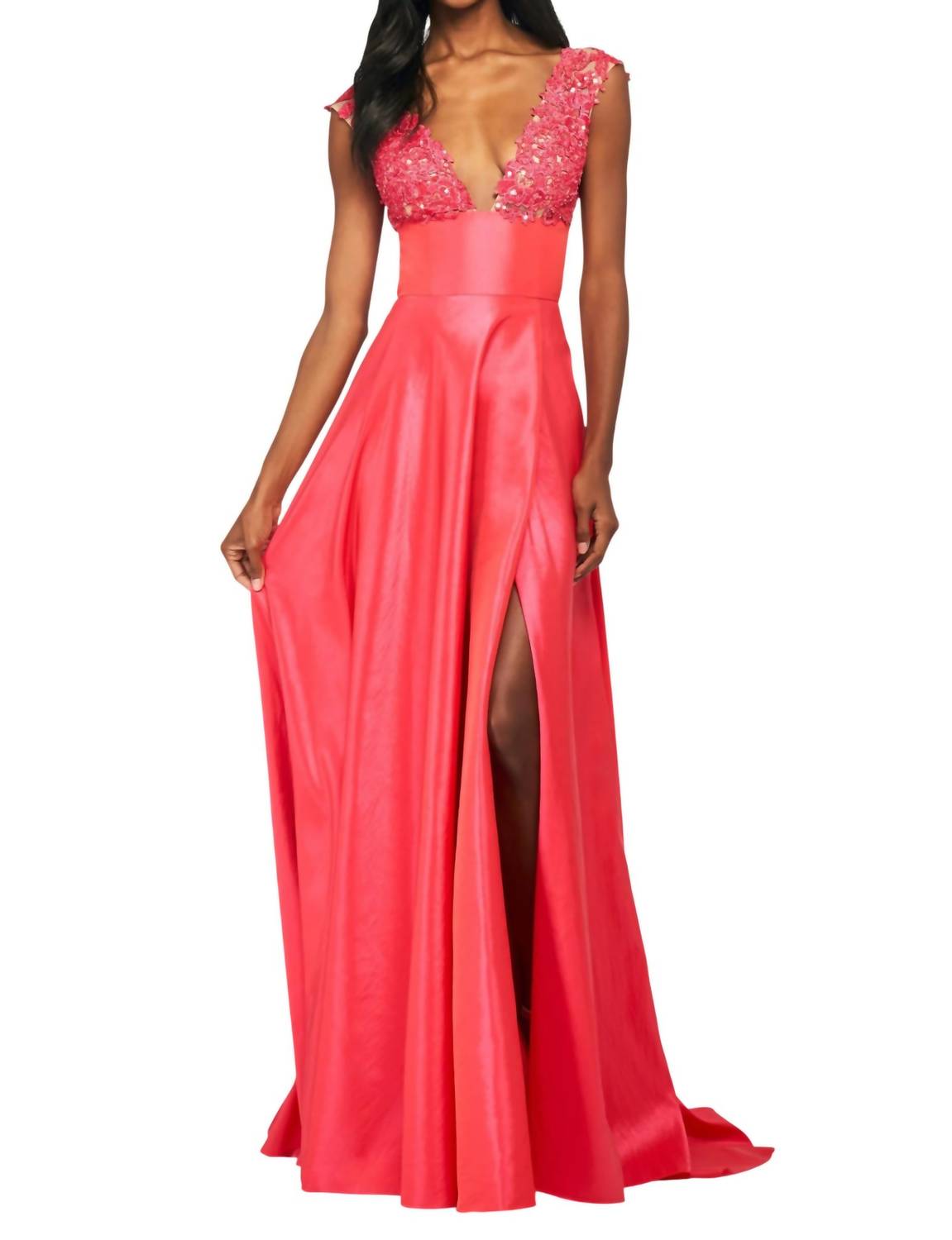 Sherri Hill A-line Gown in coral - women's dress