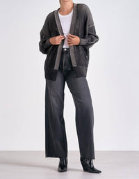 Elan - Ombré Ribbed Open Sweater Cardigan