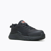 MERRELL Women's Moab Flight Carbon Fiber Safety Toe Work Shoes in black - women's sneaker - detail view