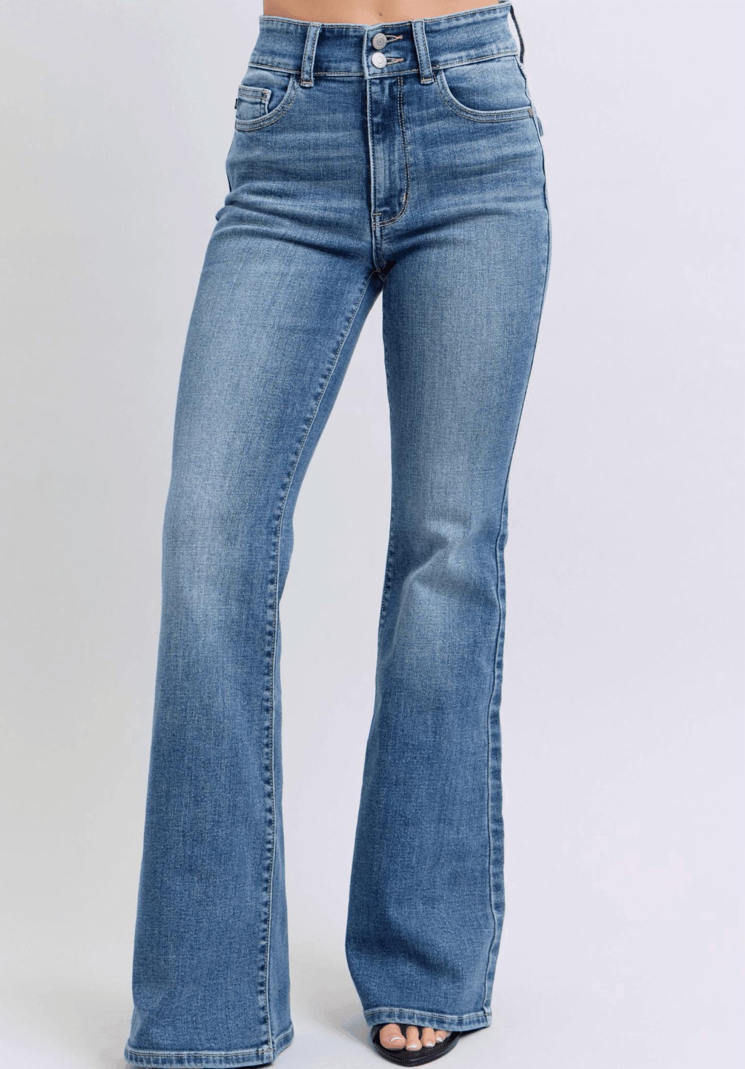 Judy Blue - Double Button Front Flare Jeans