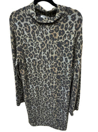 Carole Christian Women's Soft Fleece Long Sleeve Dress in cheetah - women's dress