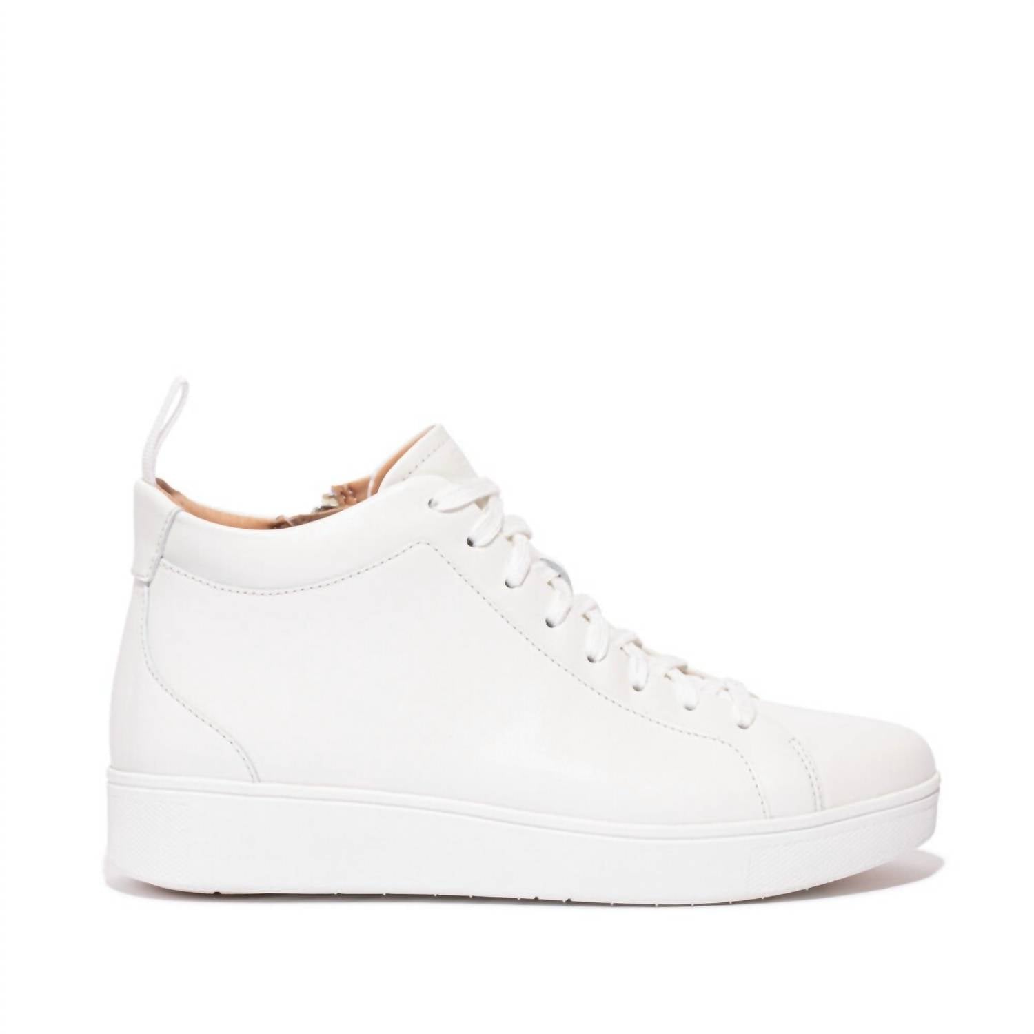 Fitflop - Women's Rally High Top Lace-up Leather Sneaker With Zipper