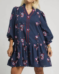 Umgee - Floral Mini Dress With Puff Sleeves