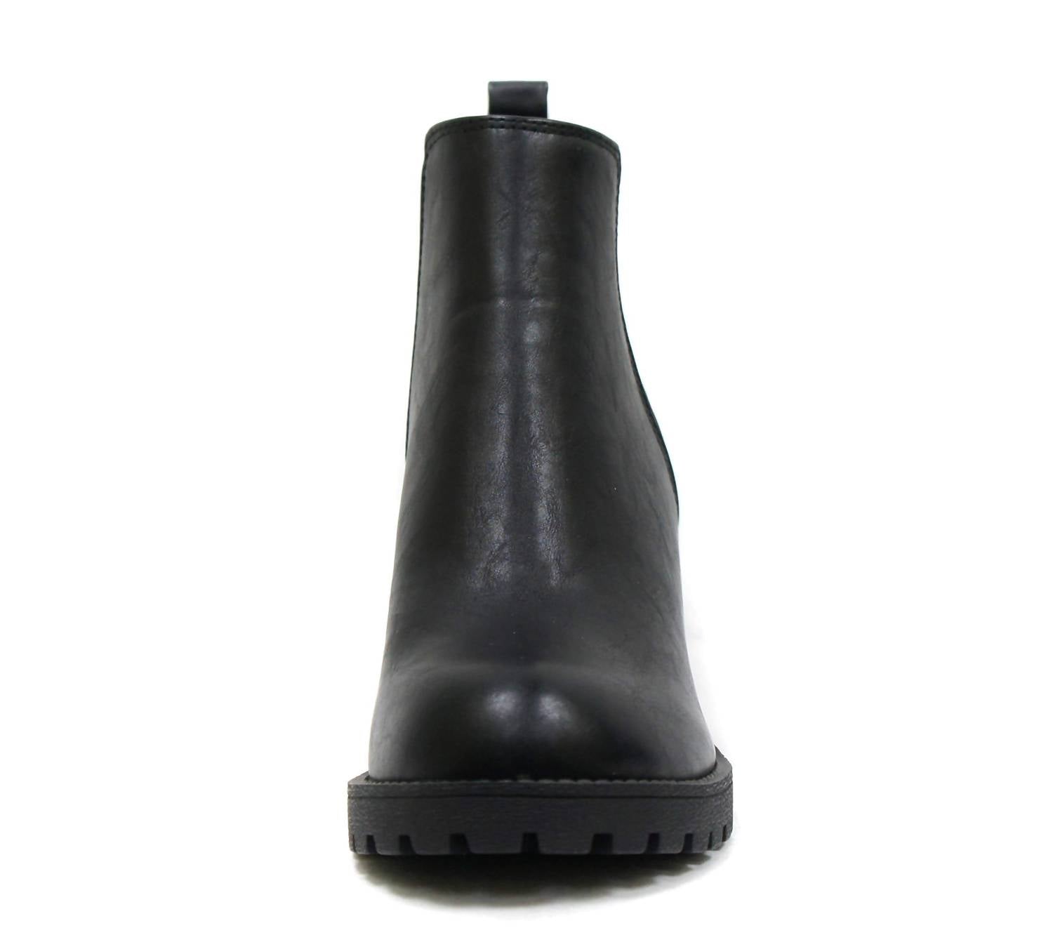 Soda - Women's Origami Lug Sole Mid Heel Ankle Bootie